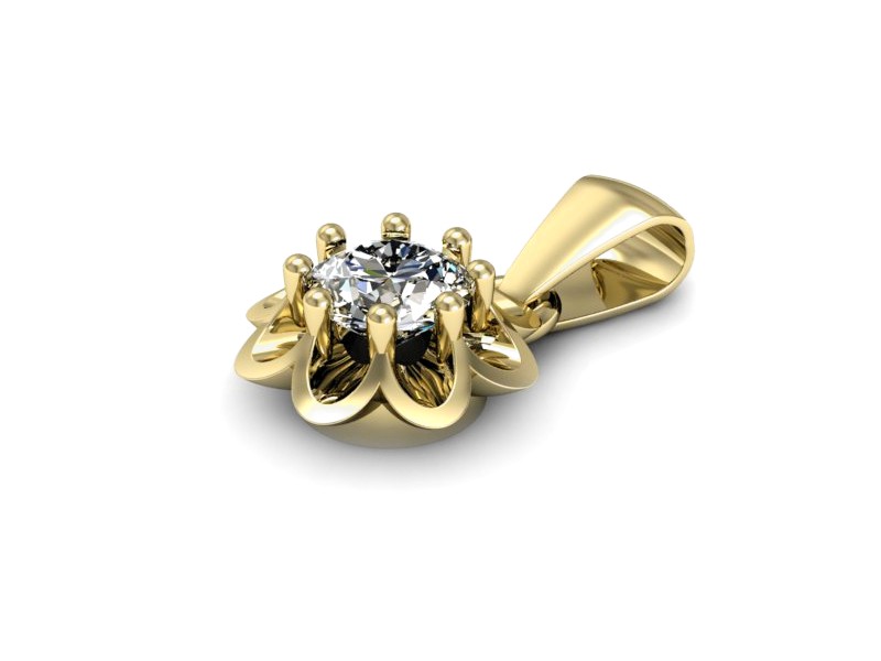 Złota zawieszka Wisiorek z brylantem żółte złoto - w20030z — zdjęcie 2