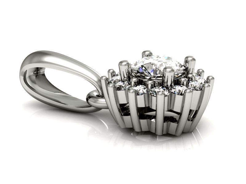 Złota zawieszka Wisiorek z brylantem białe złoto - w20052b — zdjęcie 2