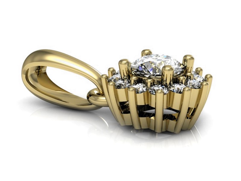 Złota zawieszka Wisiorek z brylantem żółte złoto - w20052z — zdjęcie 2