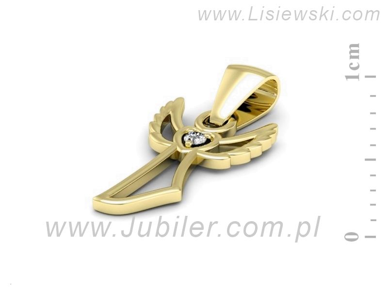 Złota zawieszka Wisiorek z brylantem żółte złoto - w2005z - 2