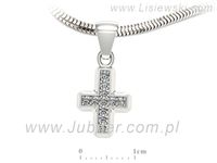 Krzyżyk z brylantami białe złoto próba 585 - w2007b- 3