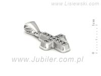 Krzyżyk z cyrkoniami białe złoto próba 585 - w2007bc- 2