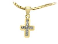 Krzyżyk z brylantami żółte złoto próba 585 - w2007z- 3