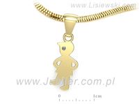 Złota zawieszka Wisiorek z brylantem żółte złoto próba 585 - w2008z- 3
