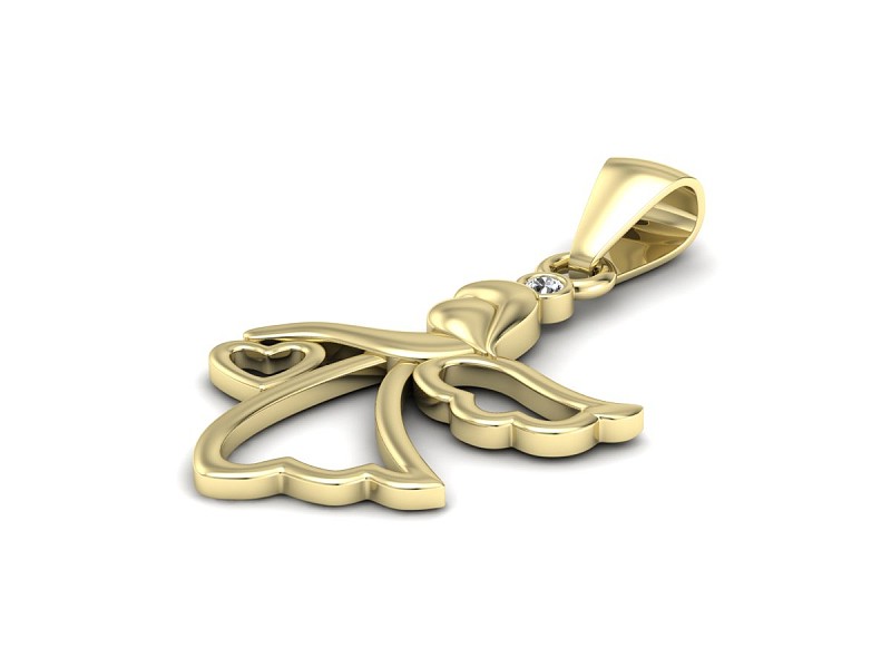 Złota zawieszka wisiorek z brylantami próba 585 - w2018z — zdjęcie 3