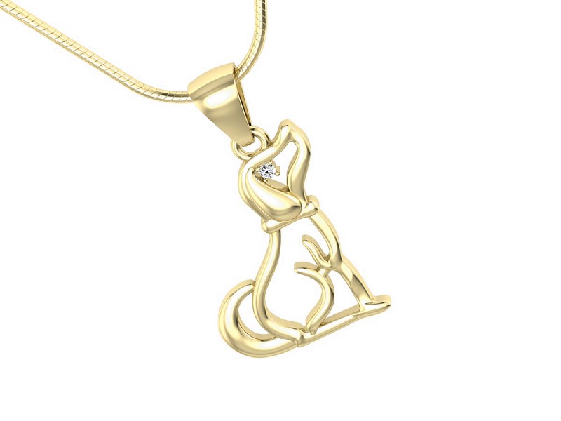 Złota zawieszka wisiorek z brylantami próba 585 - w2019z — zdjęcie 2