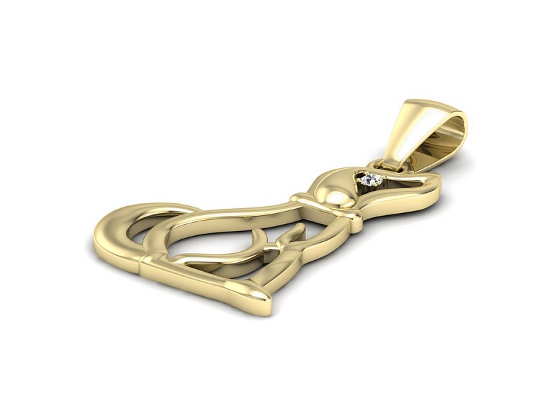 Złota zawieszka wisiorek z brylantami próba 585 - w2019z — zdjęcie 3