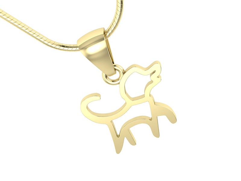 Zawieszka piesek w złocie - urok i elegancja - w2030z — zdjęcie 3