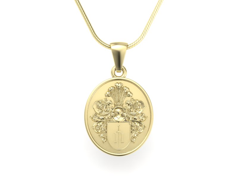 Wisiorek z herbem ekskluzywny złoty symbol tradycji - w2031z