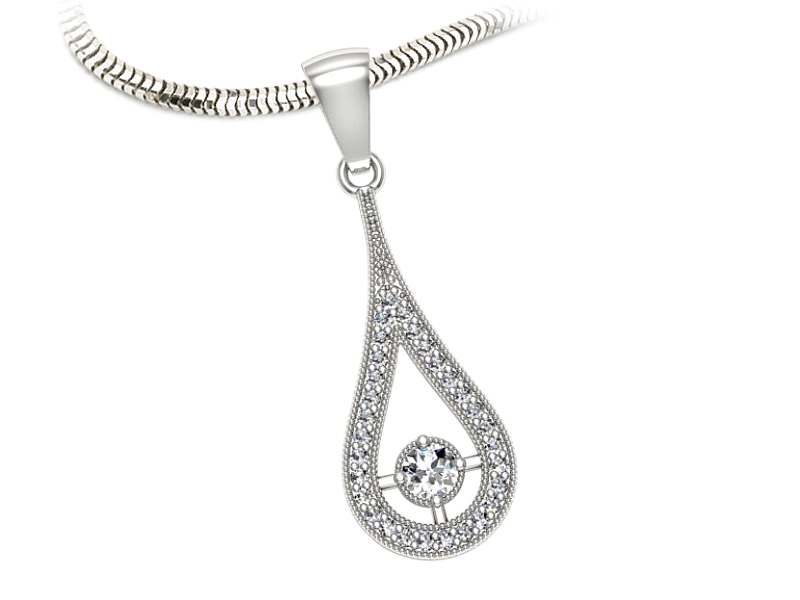 Złota zawieszka Wisiorek z brylantami białe złoto - w3004b — zdjęcie 3