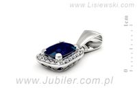 Złota zawieszka Wisiorek z szafirem i brylantami białe złoto - w3013bsz- 2