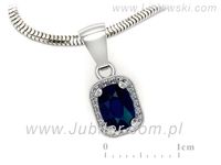 Złota zawieszka Wisiorek z szafirem i brylantami białe złoto - w3013bsz- 3