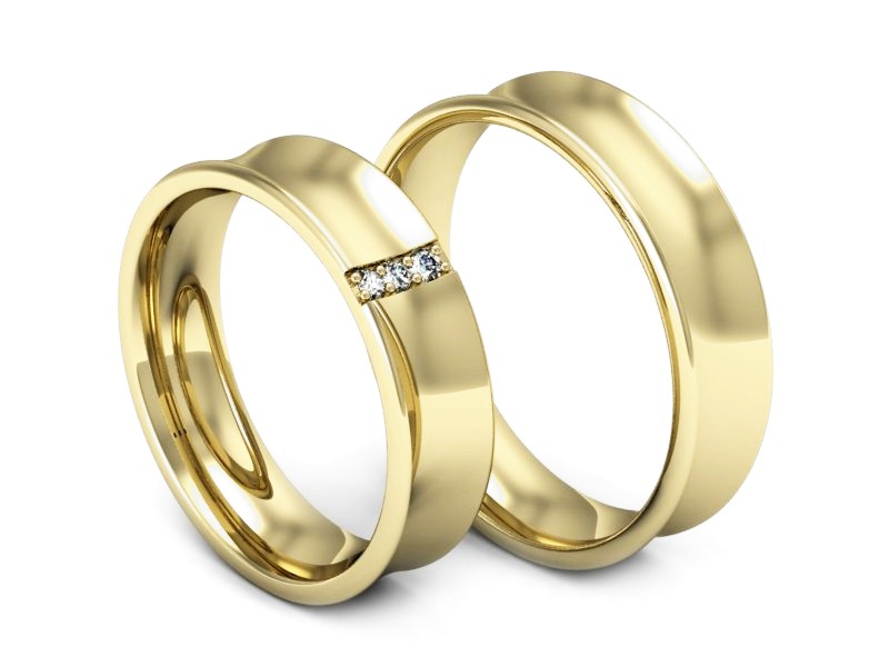 Obrączki z brylantami złote żółte złoto 14k - W55170T25z — zdjęcie 3