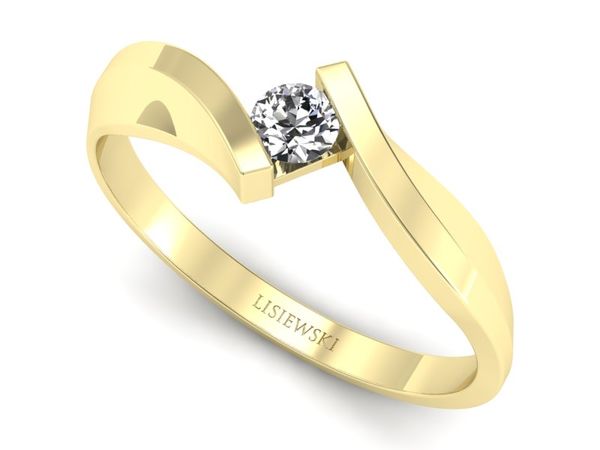 Złoty Pierścionek zaręczynowy z brylantem gold 14k złoto 585 - z1346br_SI_I- 1