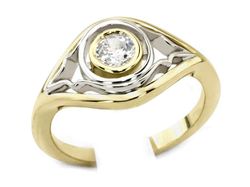 Pierścionek z diamentem żółte białe złoto - z564bbr_SI_H_04