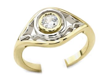 Pierścionek z diamentem żółte białe złoto - z564bbr_SI_H_04 - 1