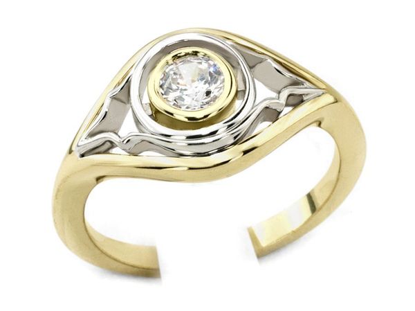 Pierścionek z diamentem żółte i białe złoto proba 585 — z564bbr_SI_H_04