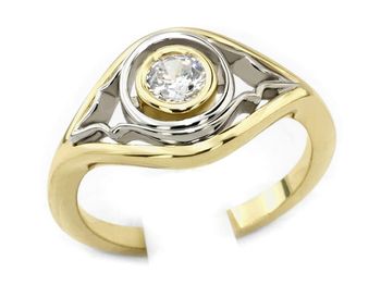 Pierścionek z diamentem żółte i białe złoto - z564bbr_SI_I - 1