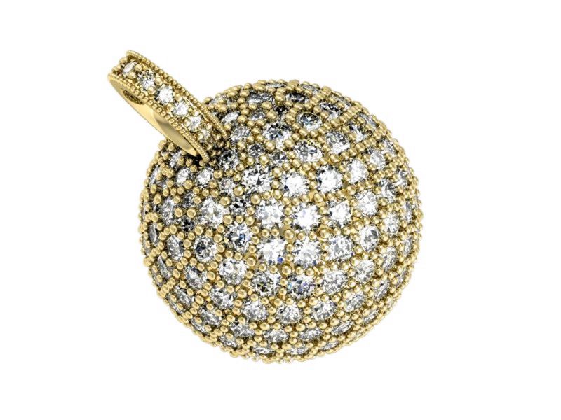 Wisiorek kula z cyrkoniami - elegancja w złocie - z631w — zdjęcie 3