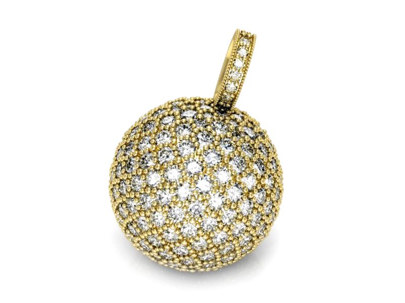 Wisiorek kula z cyrkoniami - elegancja w złocie - z631w — zdjęcie 2