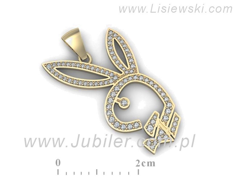 Króliczek - złoty wisiorek pełen uroku od Lisiewski - z633w — zdjęcie 3