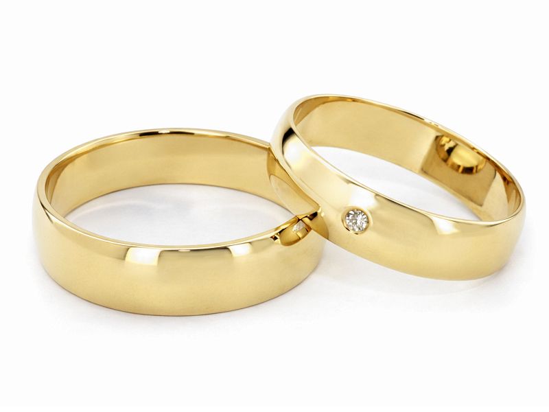 Złote Obrączki z cyrkoniami żółte złoto z cyrkonią - zo250 — zdjęcie 2
