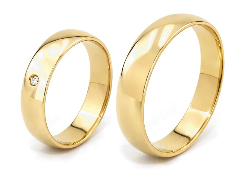 Złote Obrączki z cyrkoniami żółte złoto z cyrkonią - zo250 — zdjęcie 3