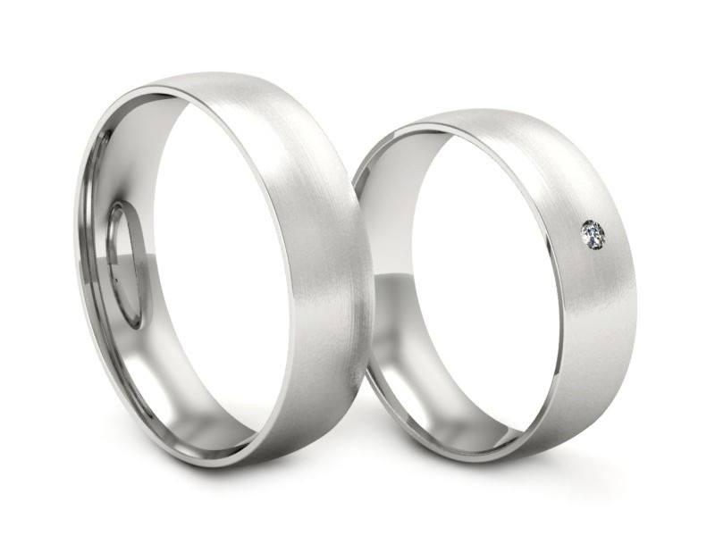 Złote Obrączki z diamentem białe złoto 585 - zo250bmp — zdjęcie 3