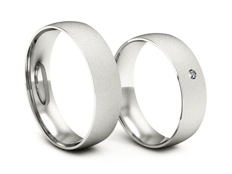 Złote Obrączki z diamentem białe złoto 585 - zo250bms — zdjęcie 3