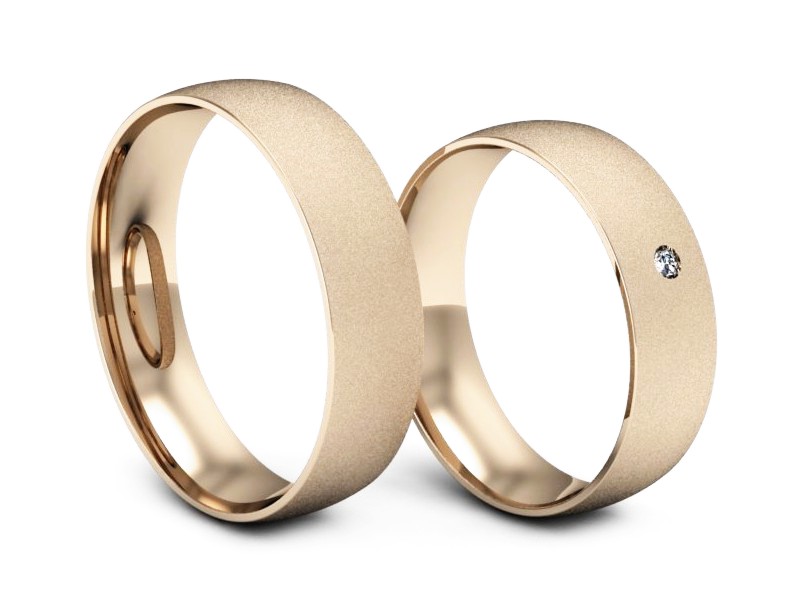 Obrączki z diamentami złote różowe złoto 585 - zo250cms — zdjęcie 3