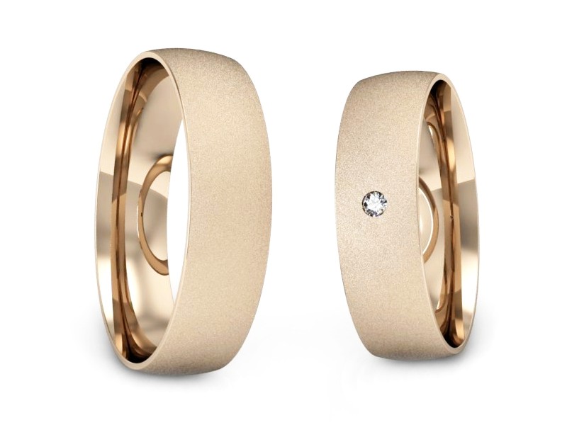 Obrączki z diamentami złote różowe złoto 585 - zo250cms