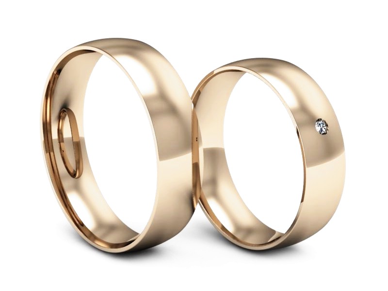 Obrączki z diamentami złote różowe złoto 585 - zo250r — zdjęcie 3