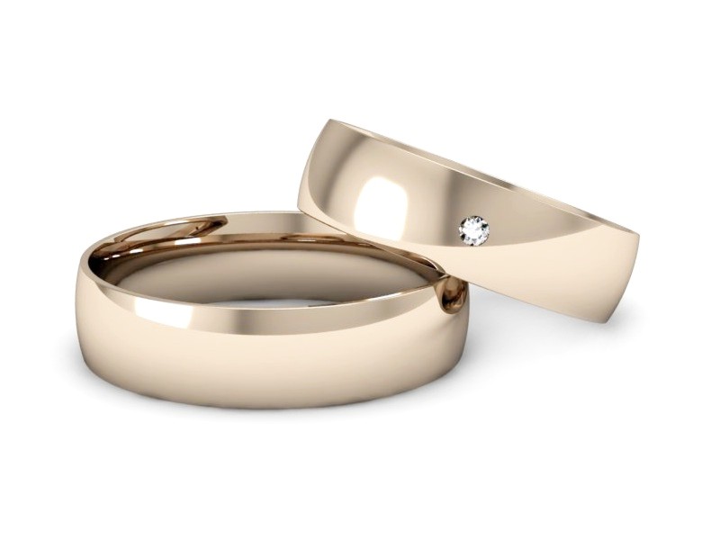 Obrączki z diamentami złote różowe złoto 585 - zo250r — zdjęcie 2