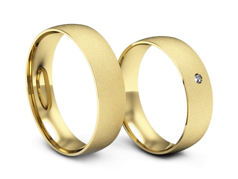 Obrączki z diamentem złote żółte złoto 14k - zo250zms — zdjęcie 3