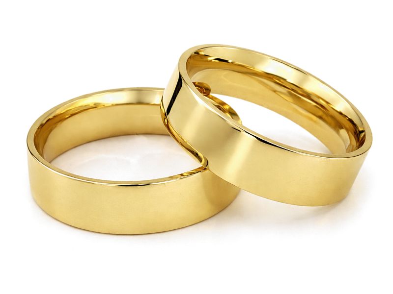 Obrączki żółte złoto obrączki klasyczne proba 585 - zo410 — zdjęcie 2