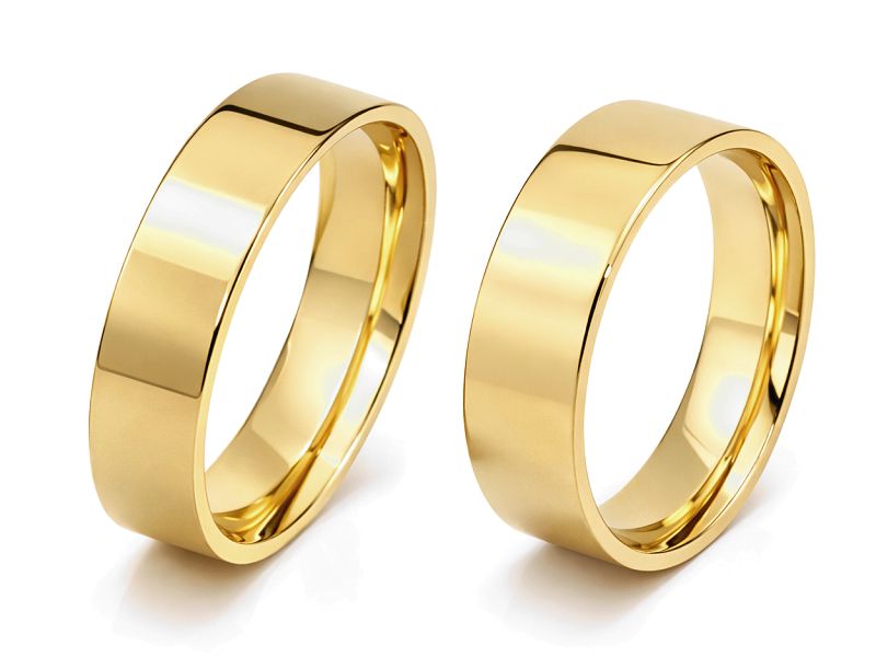 Obrączki żółte złoto obrączki klasyczne proba 585 - zo410 — zdjęcie 3