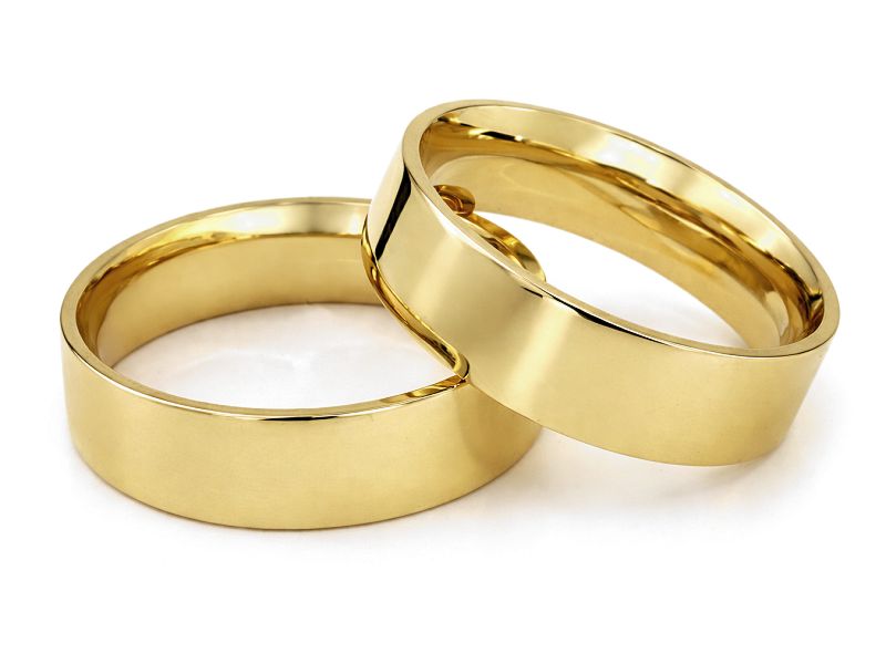 Obrączki żółte złoto obrączki klasyczne proba 585 - zo420 — zdjęcie 2