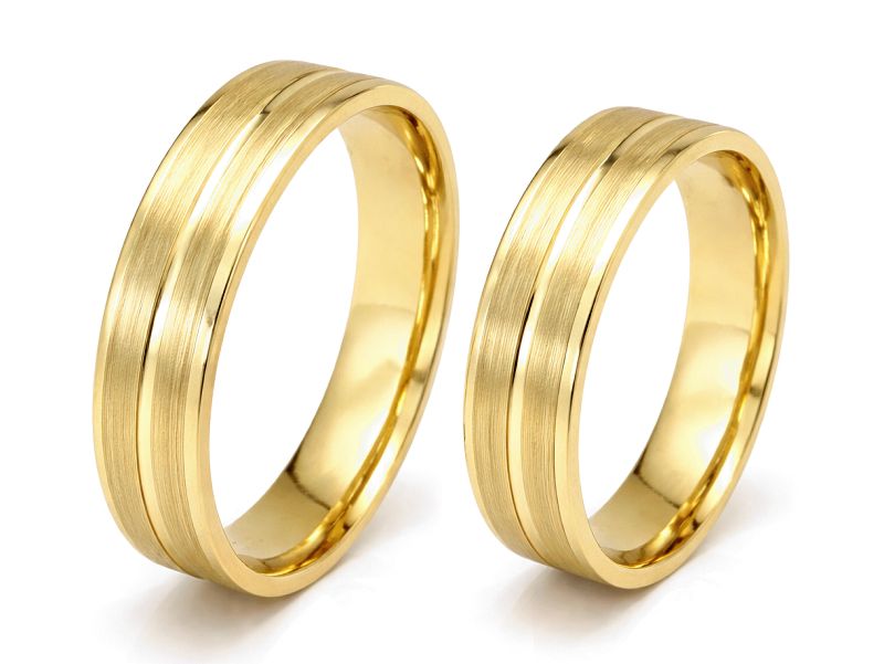 Złote Obrączki żółte złoto obrączki klasyczne 585 - zo420d1 — zdjęcie 3