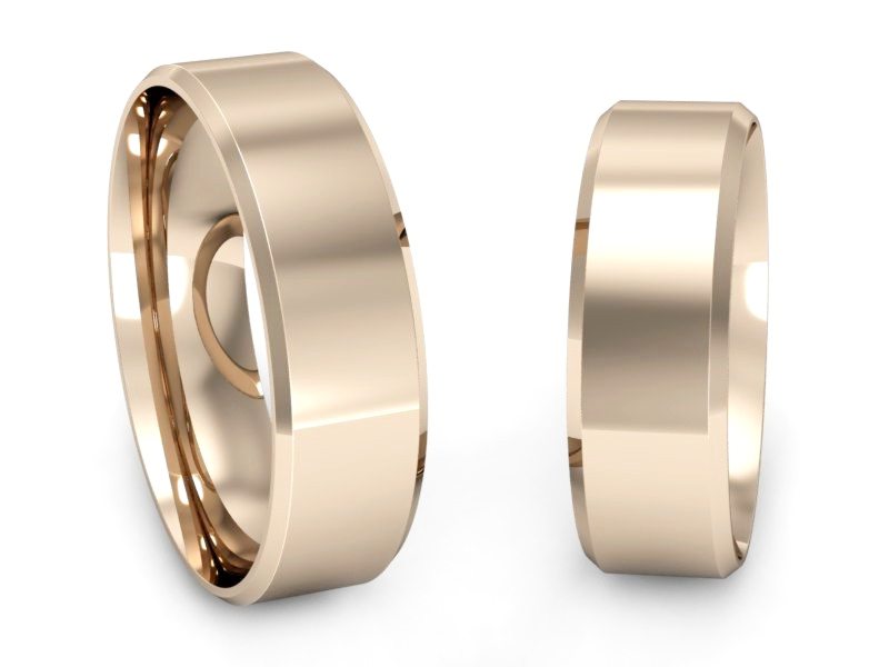 Obrączki ślubne klasyczne różowe złoto próba 585 - zo420d2c — zdjęcie 3