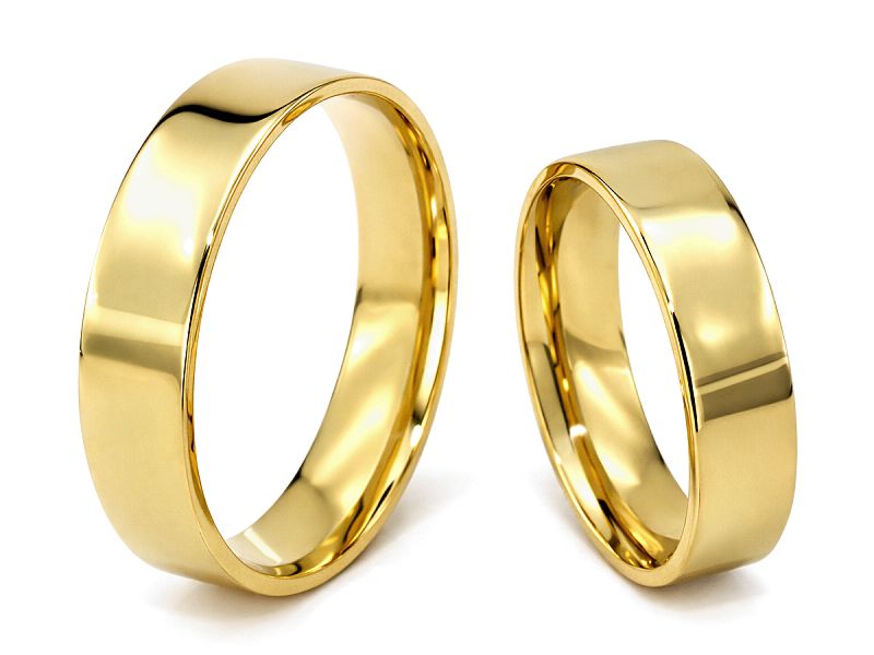 Obrączki żółte złoto obrączki klasyczne proba 585 - zo430 — zdjęcie 3