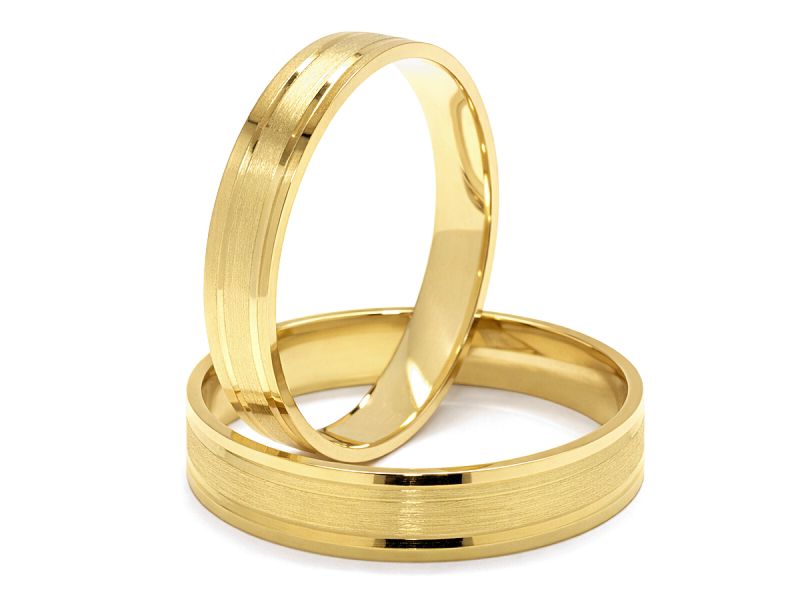 Obrączki żółte złoto obrączki klasyczne 585 - zo430z2dp_4mm — zdjęcie 3