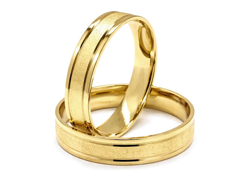 Obrączki żółte złoto obrączki klasyczne 585 - zo430z2ds_4mm — zdjęcie 3