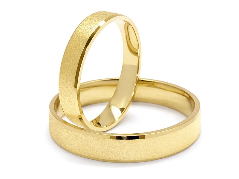 Obrączki żółte złoto obrączki klasyczne 585 - zo430z2k_4mms — zdjęcie 3