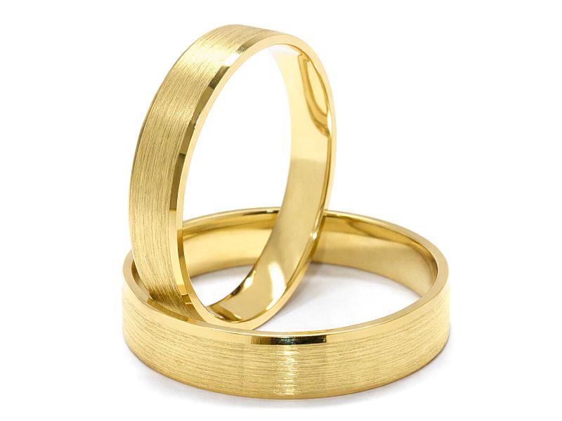 Obrączki żółte złoto obrączki klasyczne 585 - zo430z2kp_45mm — zdjęcie 3