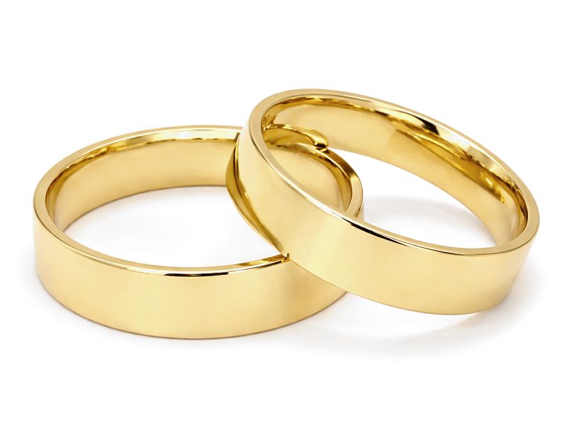 Obrączki żółte złoto obrączki klasyczne proba 585 - zo440 — zdjęcie 2