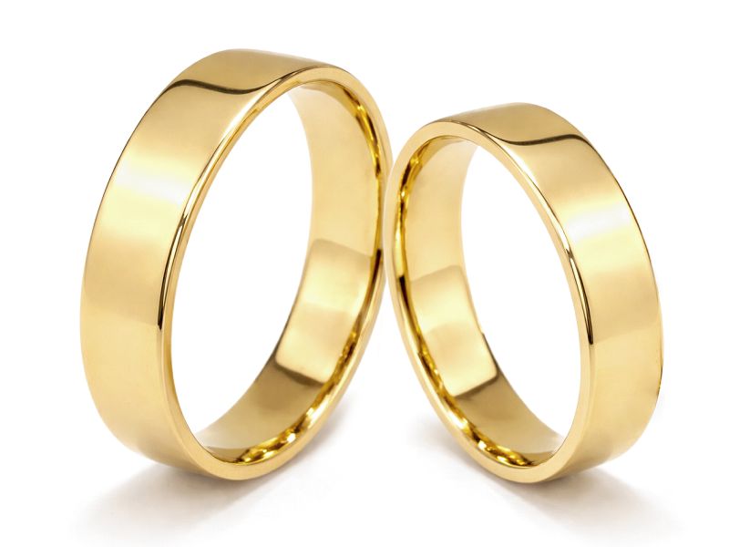 Obrączki żółte złoto obrączki klasyczne proba 585 - zo440 — zdjęcie 3