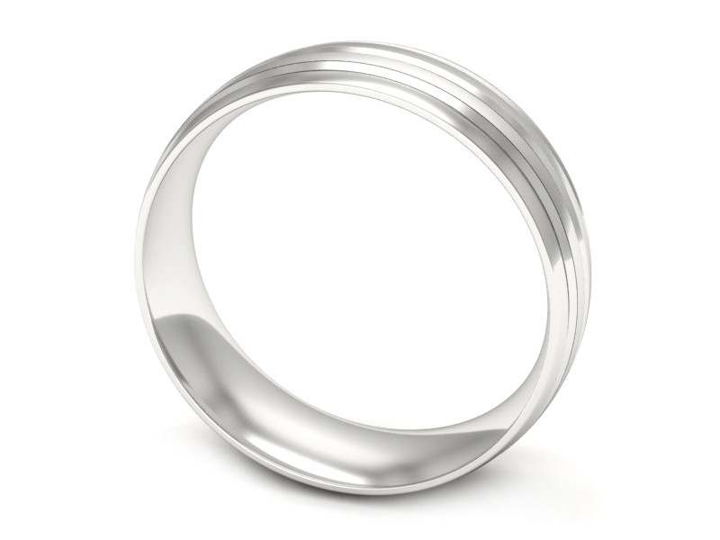 Obrączka białe złoto półokrągła soczewkowa - zo480b — zdjęcie 3