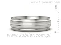 Obrączka białe złoto półokrągła soczewkowa - zo480bmp- 2