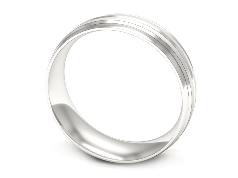 Obrączka białe złoto półokrągła soczewkowa - zo480bmp — zdjęcie 3