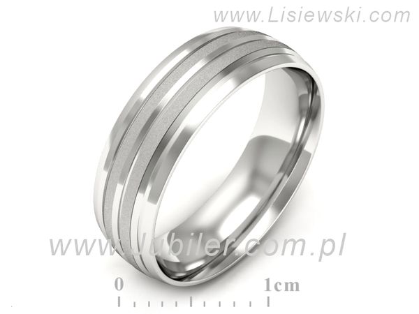 Obrączka białe złoto półokrągła soczewkowa - zo480bms- 1